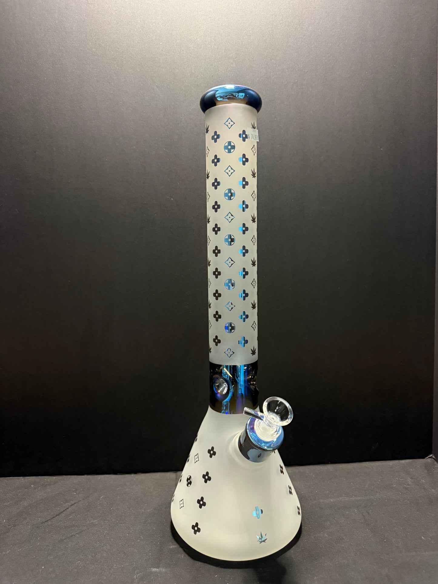 18" LV 7mm Frosted Glass Beaker Bong