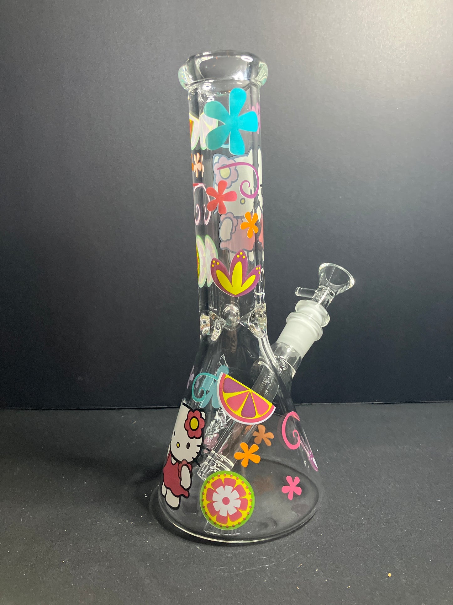 10” Colorful Kitty Graphic Beaker