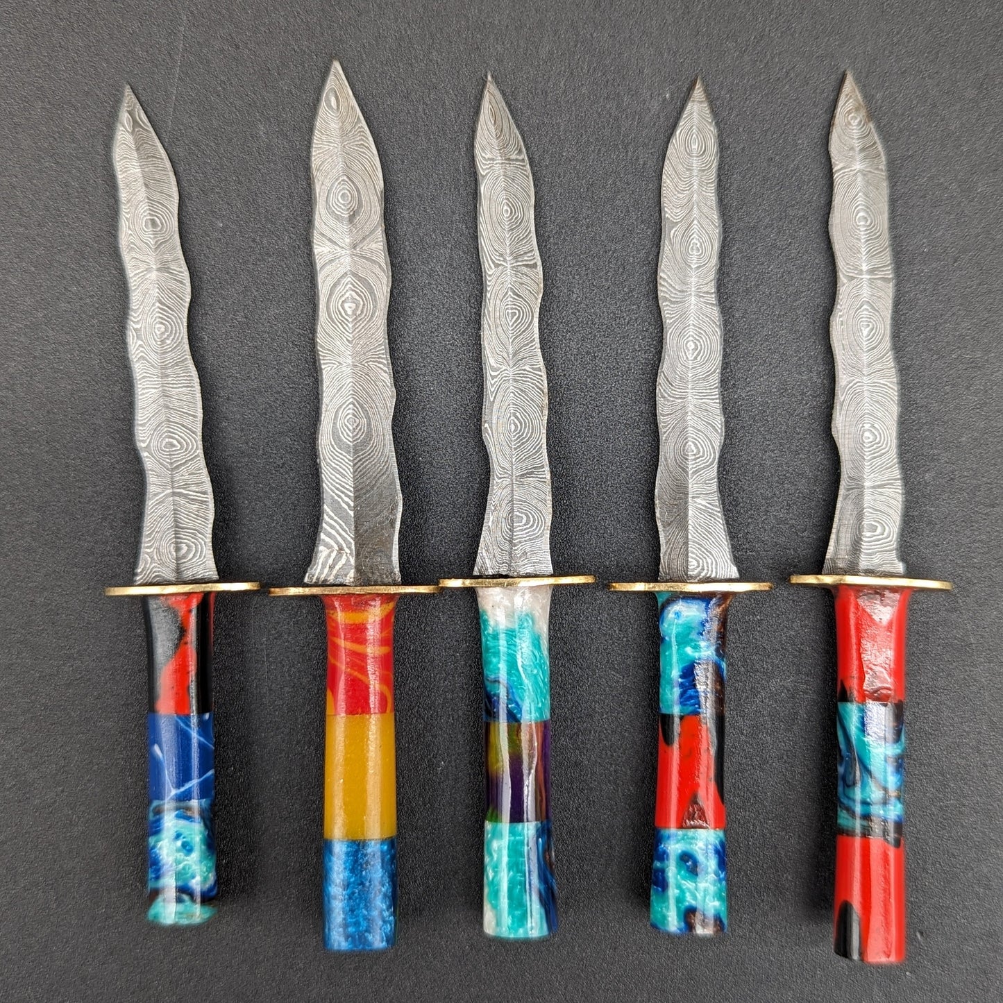 Wavy Sword Damascus Steel Dab Tool 4.25"