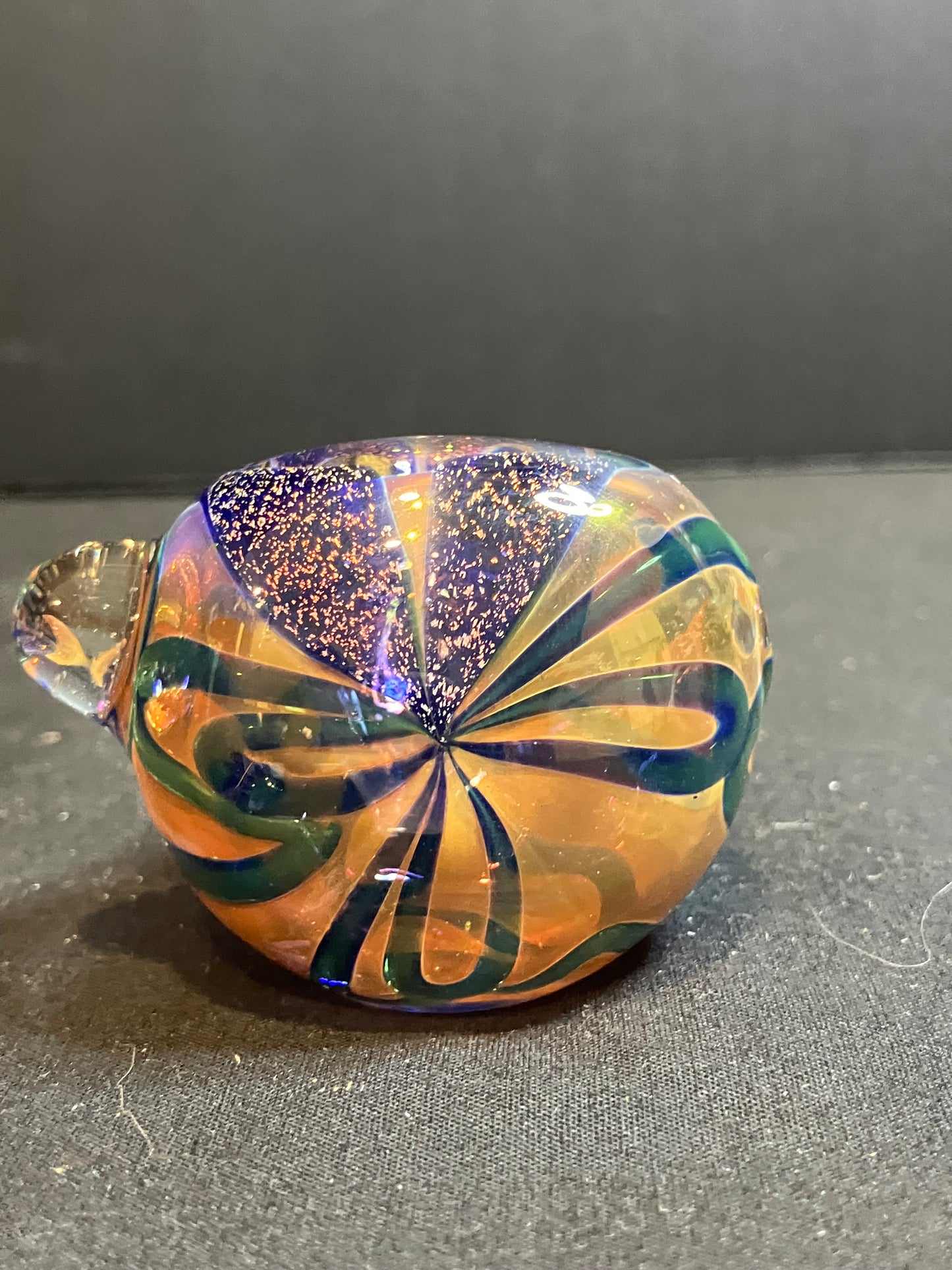 Gold Fumed Dichro Roped Hand Pipe 4.25”