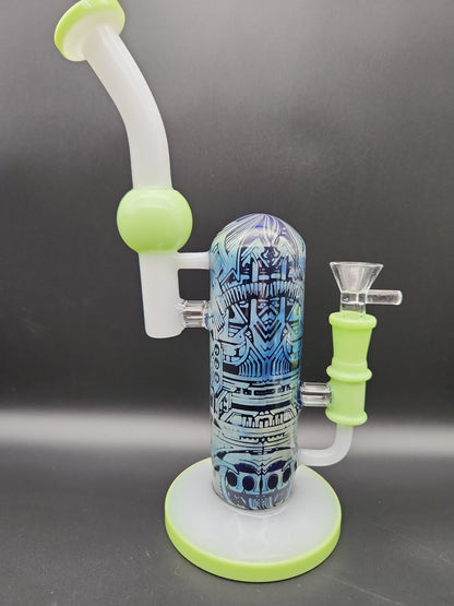 10.5" Designer Glass Sidecar Bubbler - Avernic Smoke Shop