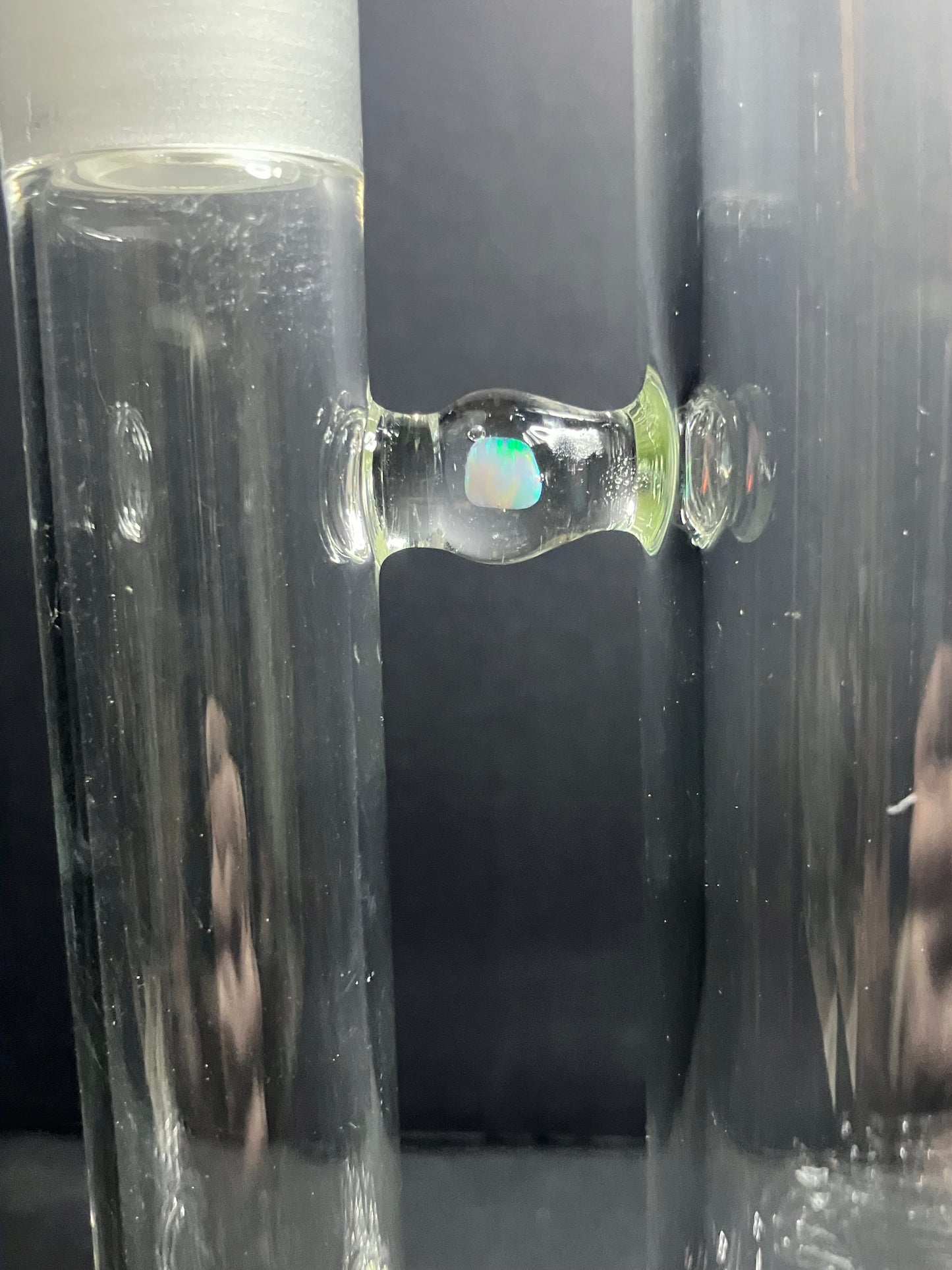 Greek Glass Dual Inline Tube W/ Opal
