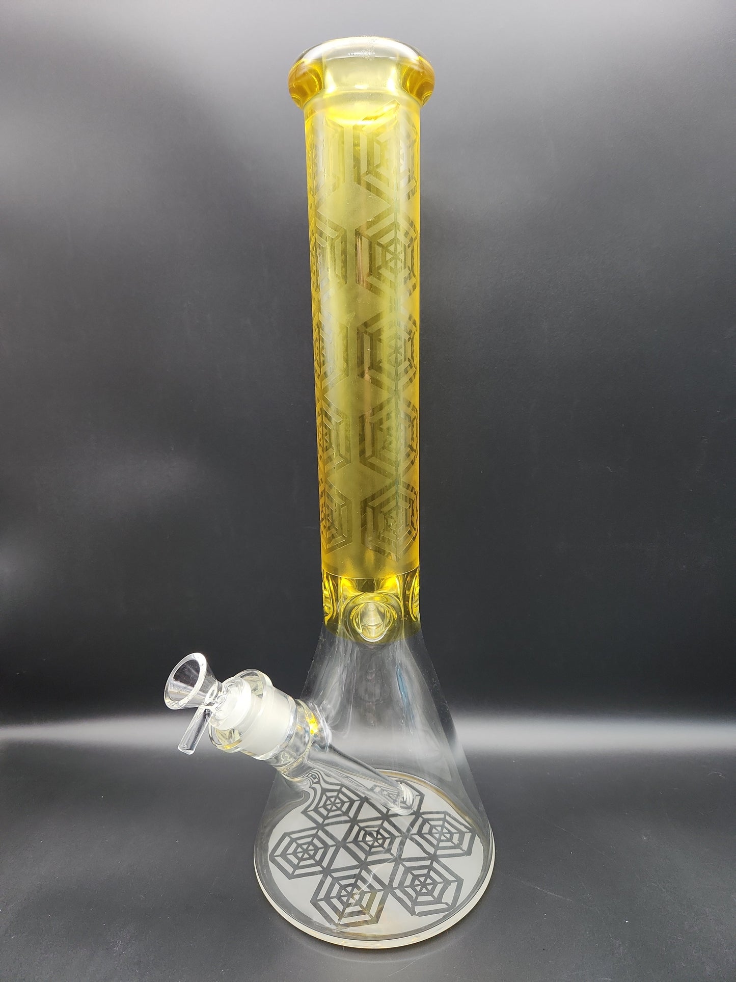 16" Etched Color Tube Beaker Bongs - Avernic Smoke Shop