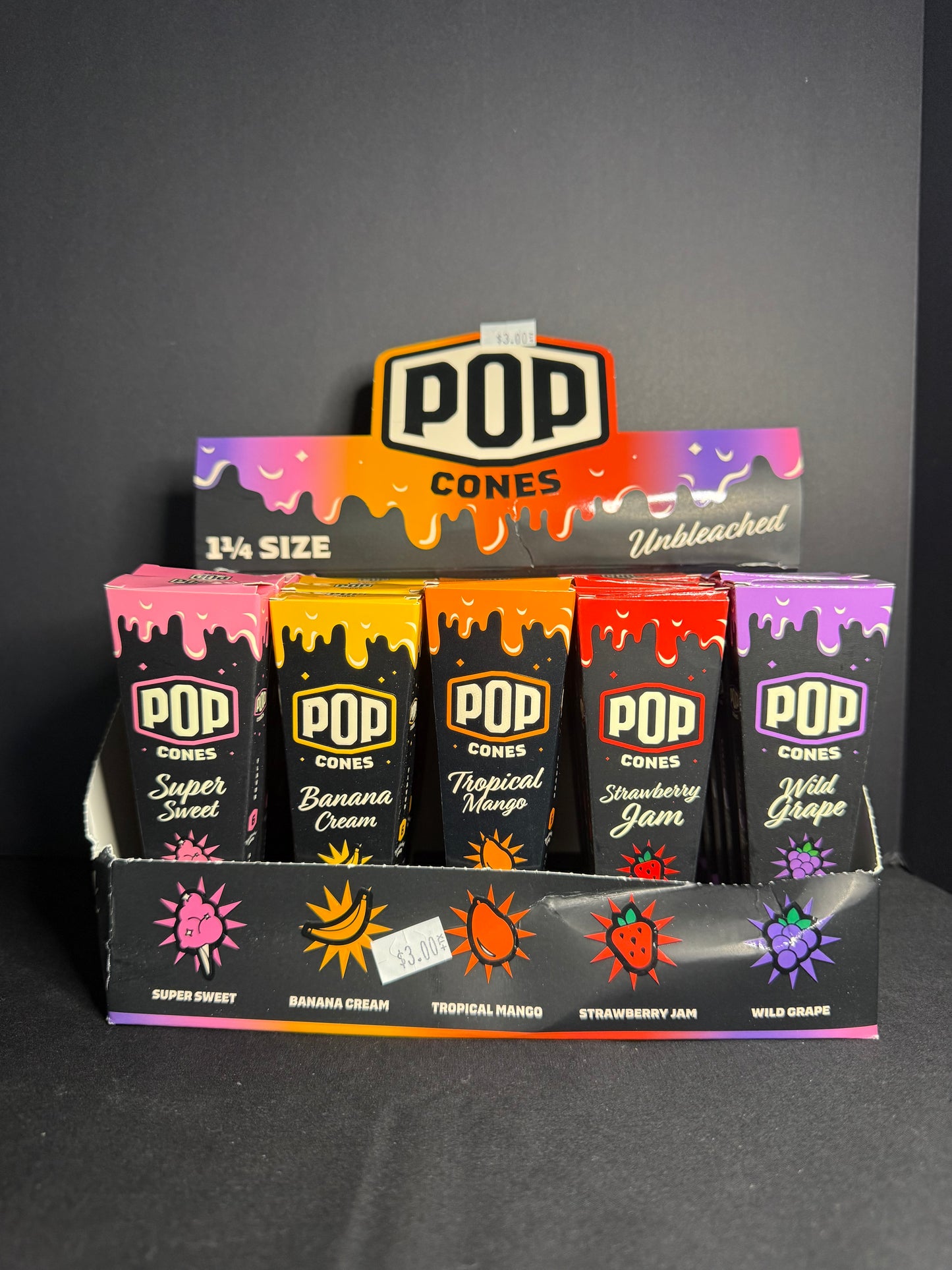 POP Cones Unbleached | Assorted Flavors | 1 1/4"