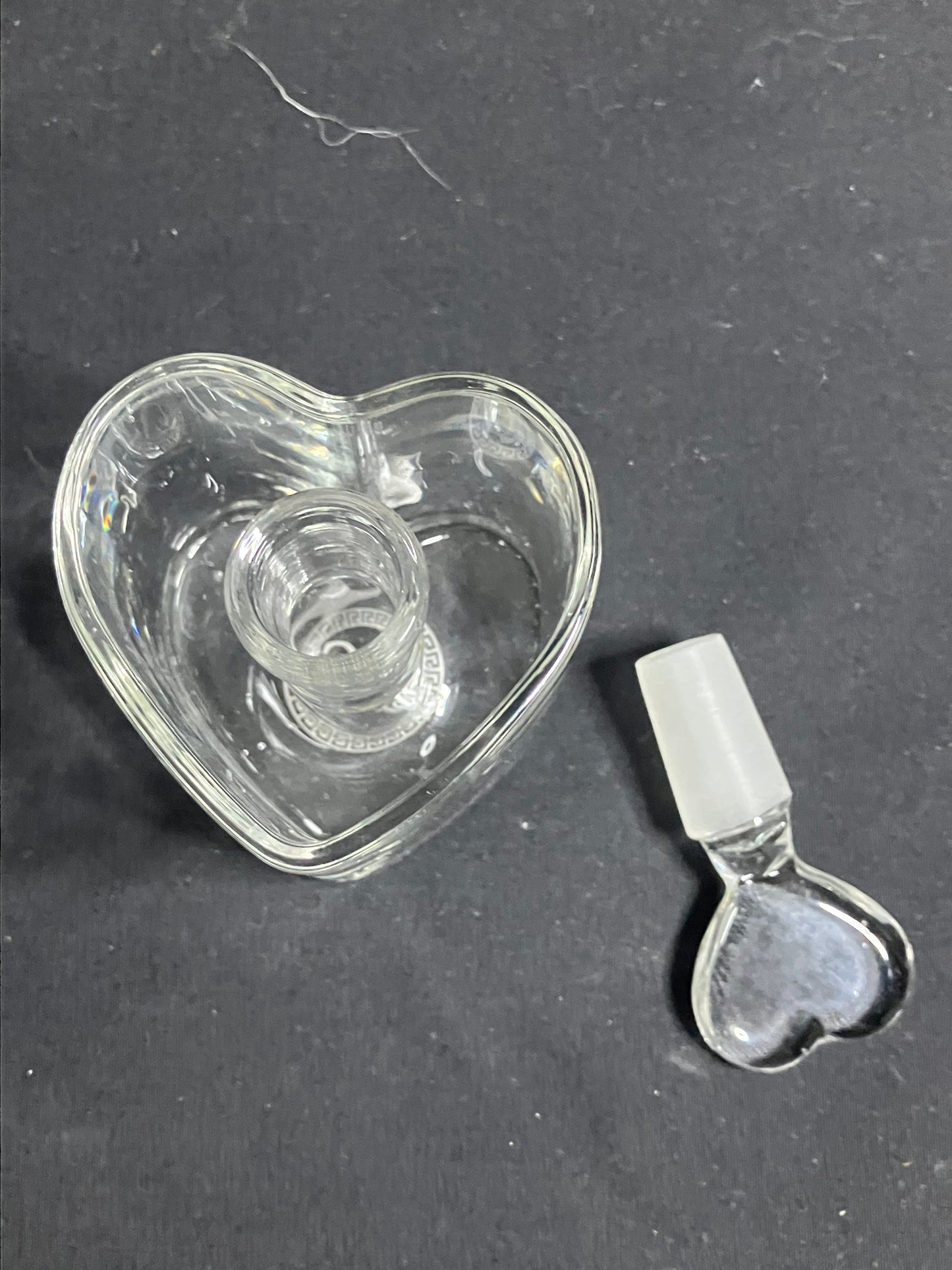 Greek Glass Heart Shaped Qtip & Iso Holder