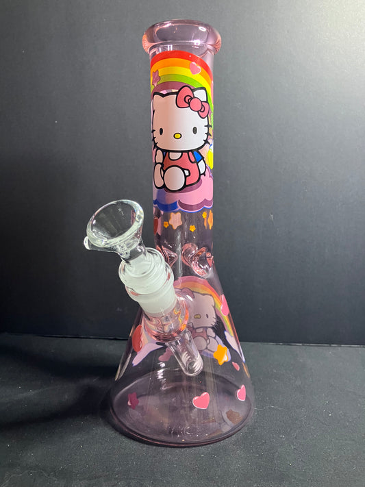 10” Colorful Kitty Graphic Beaker