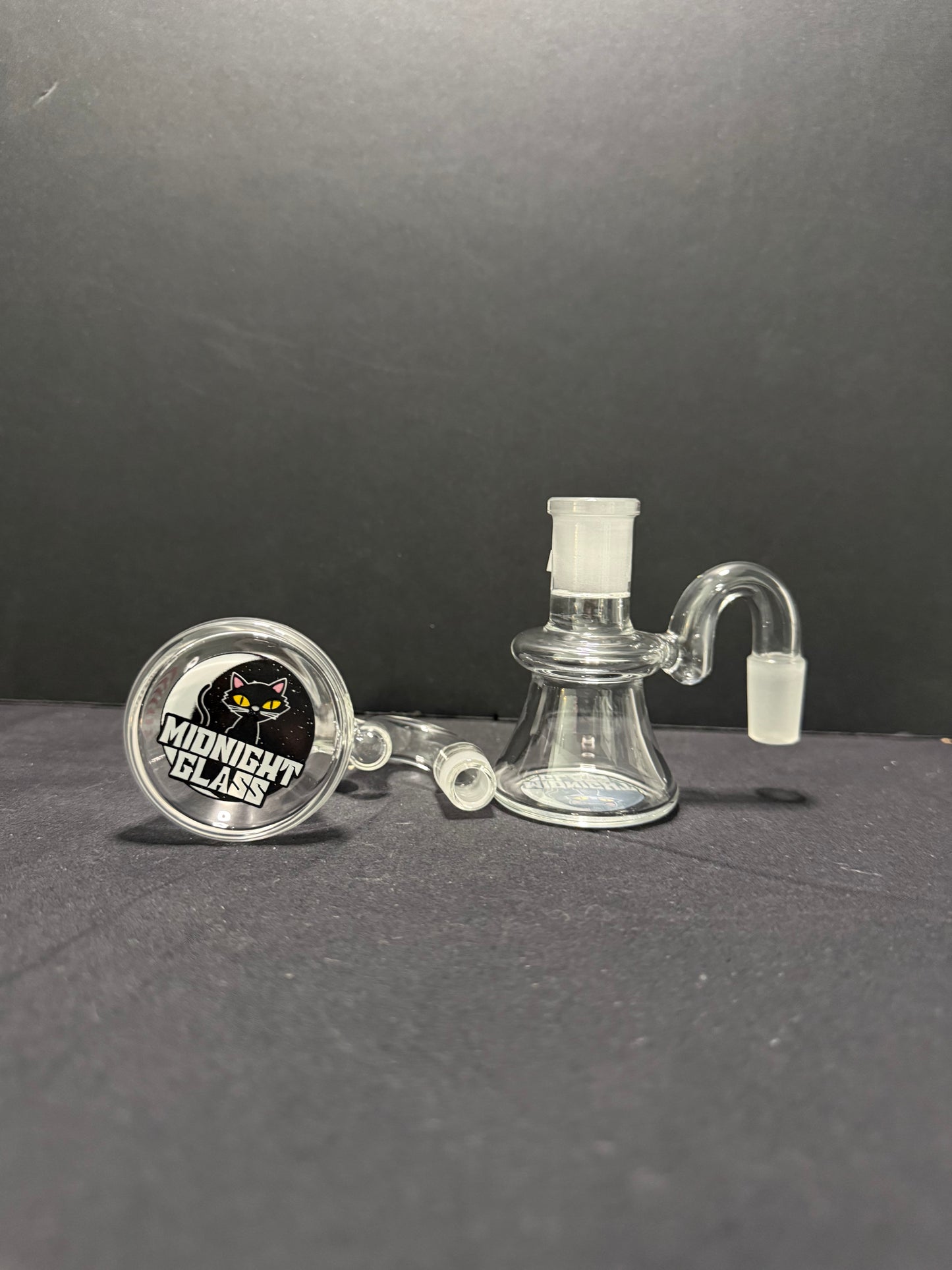 MIDNIGHT GLASS CLEAR DRY ASH CATCHER 14MM 90DEGREE