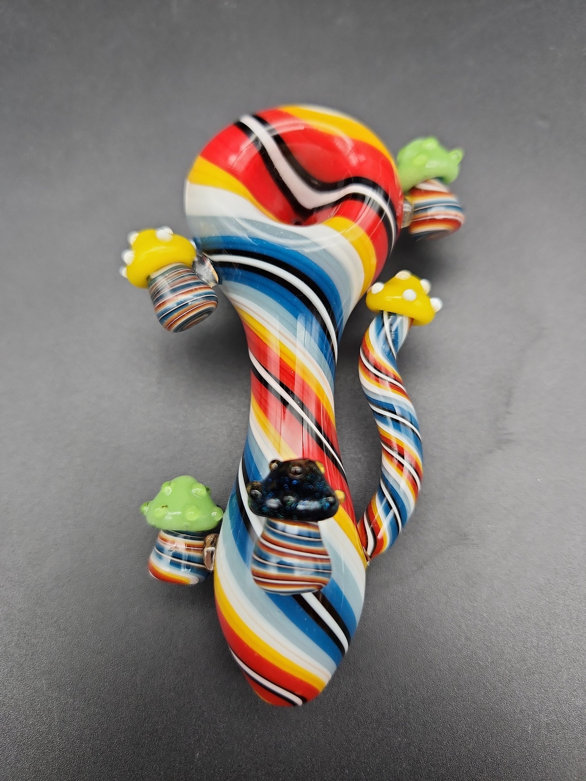 4" Color Spiral Mushroom Spoon Pipes - Avernic Smoke Shop