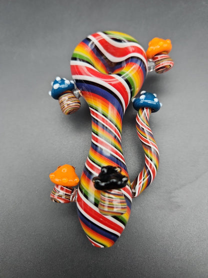 4" Color Spiral Mushroom Spoon Pipes - Avernic Smoke Shop