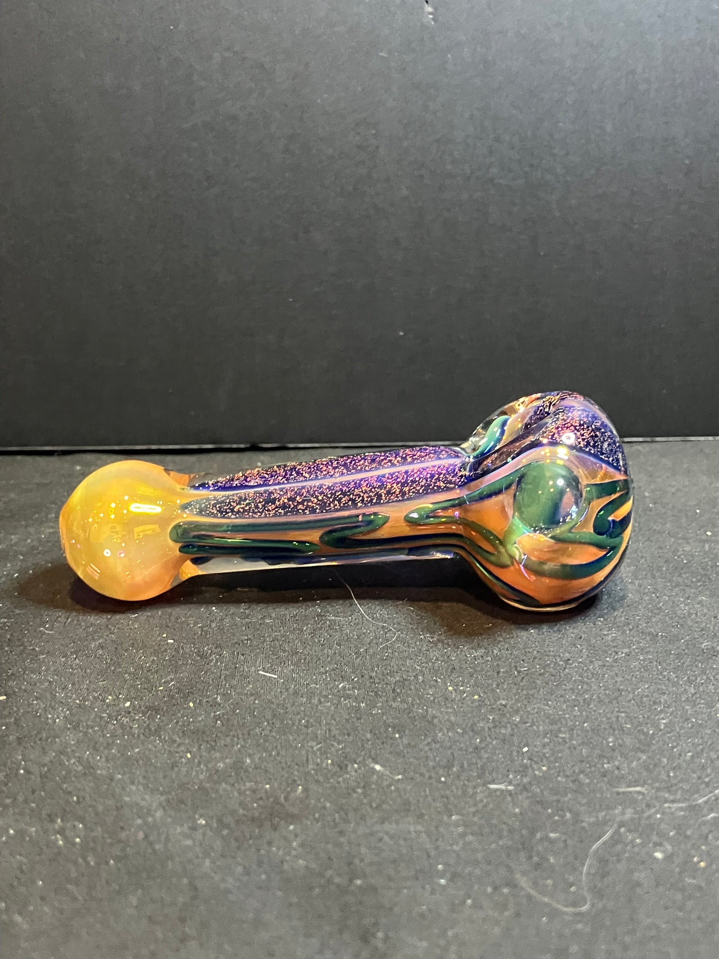 Gold Fumed Dichro Roped Hand Pipe 4.25”