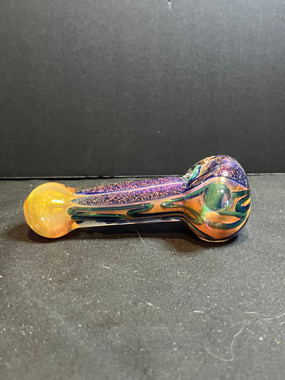 Gold Fumed Dichro Roped Hand Pipe 4.25”