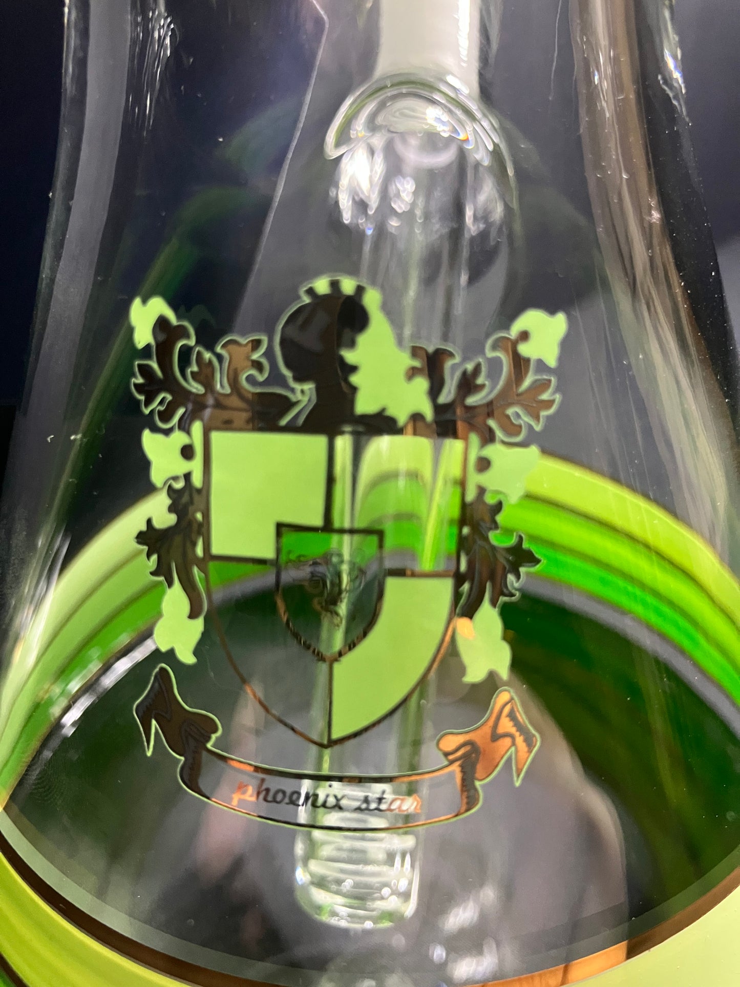Phoenix 18” Striped Beaker w/ Triple Tree Perc