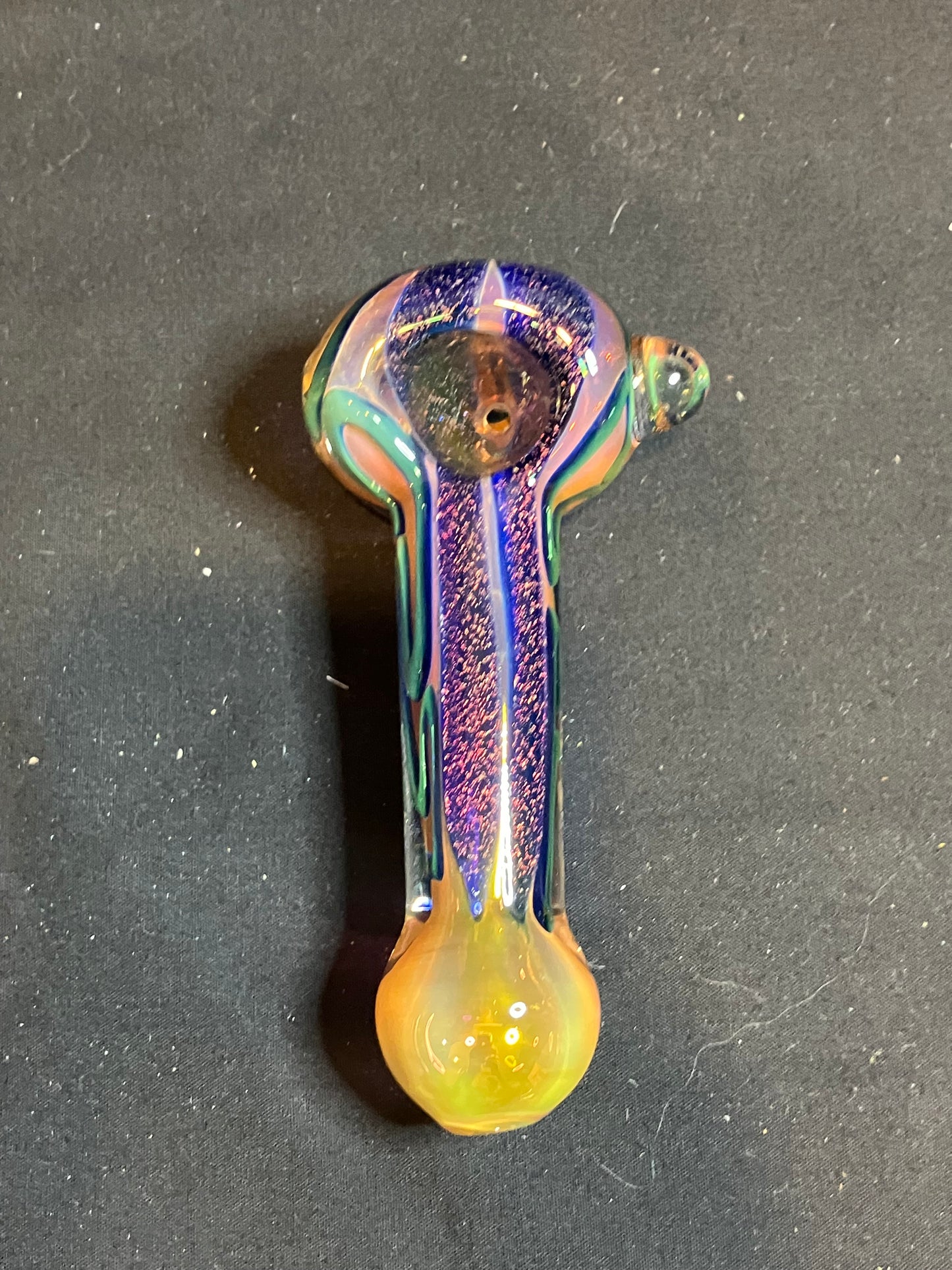 Gold Fumed Dichro Roped Hand Pipe 4.25”