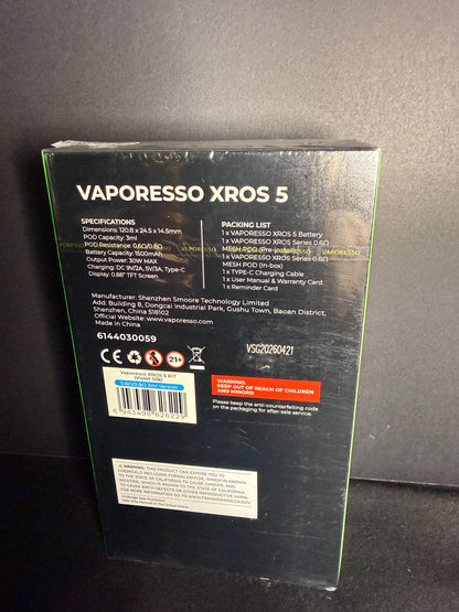 Vaporesso - XROS 5 1500mAh Pod System Kit