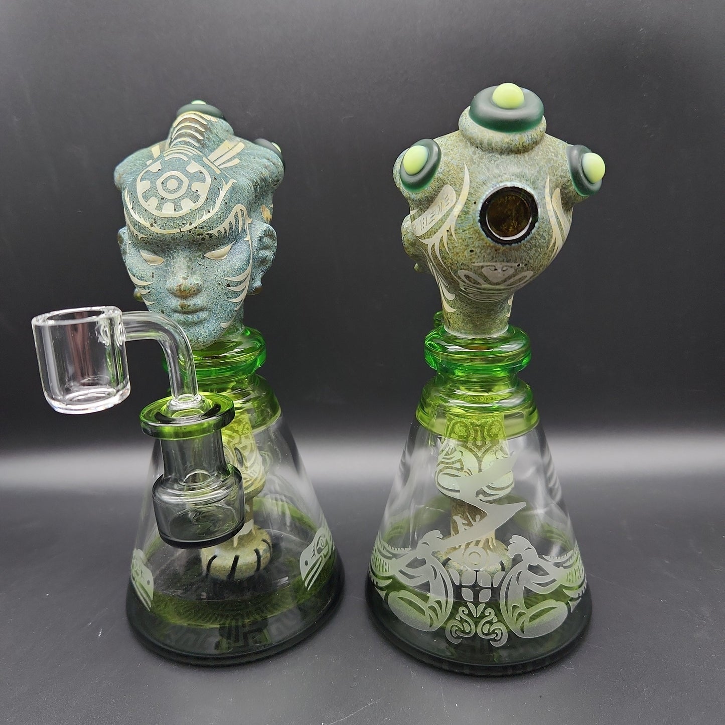 8" Aztec Alien Big Brain Stone Dab Rig - Avernic Smoke Shop