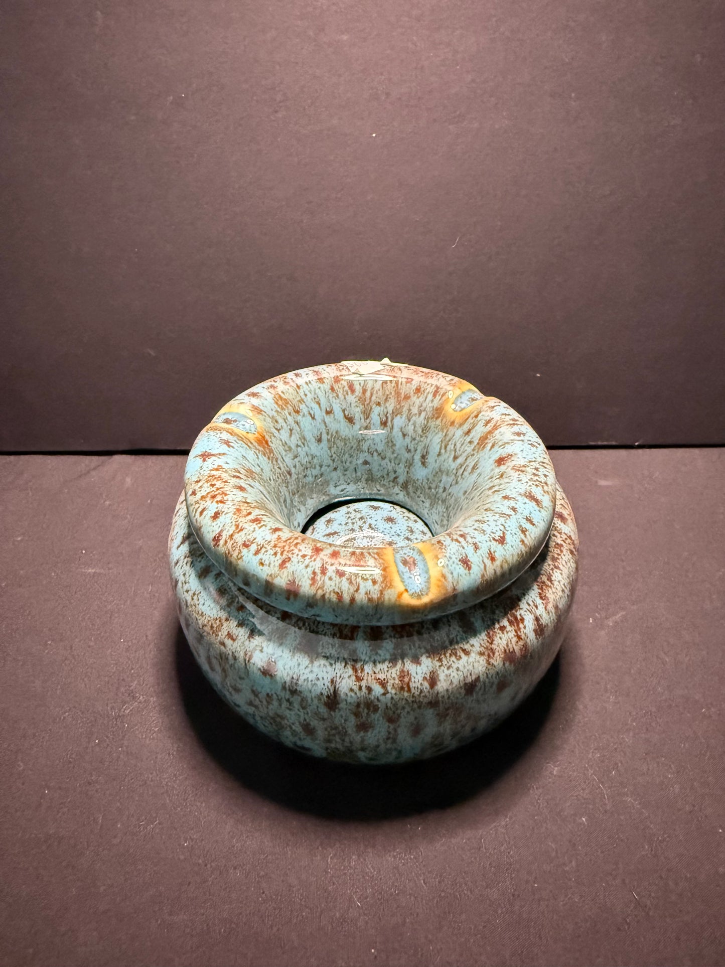 Moroccan Ceramic Ashtray - 5" Reactive Blue