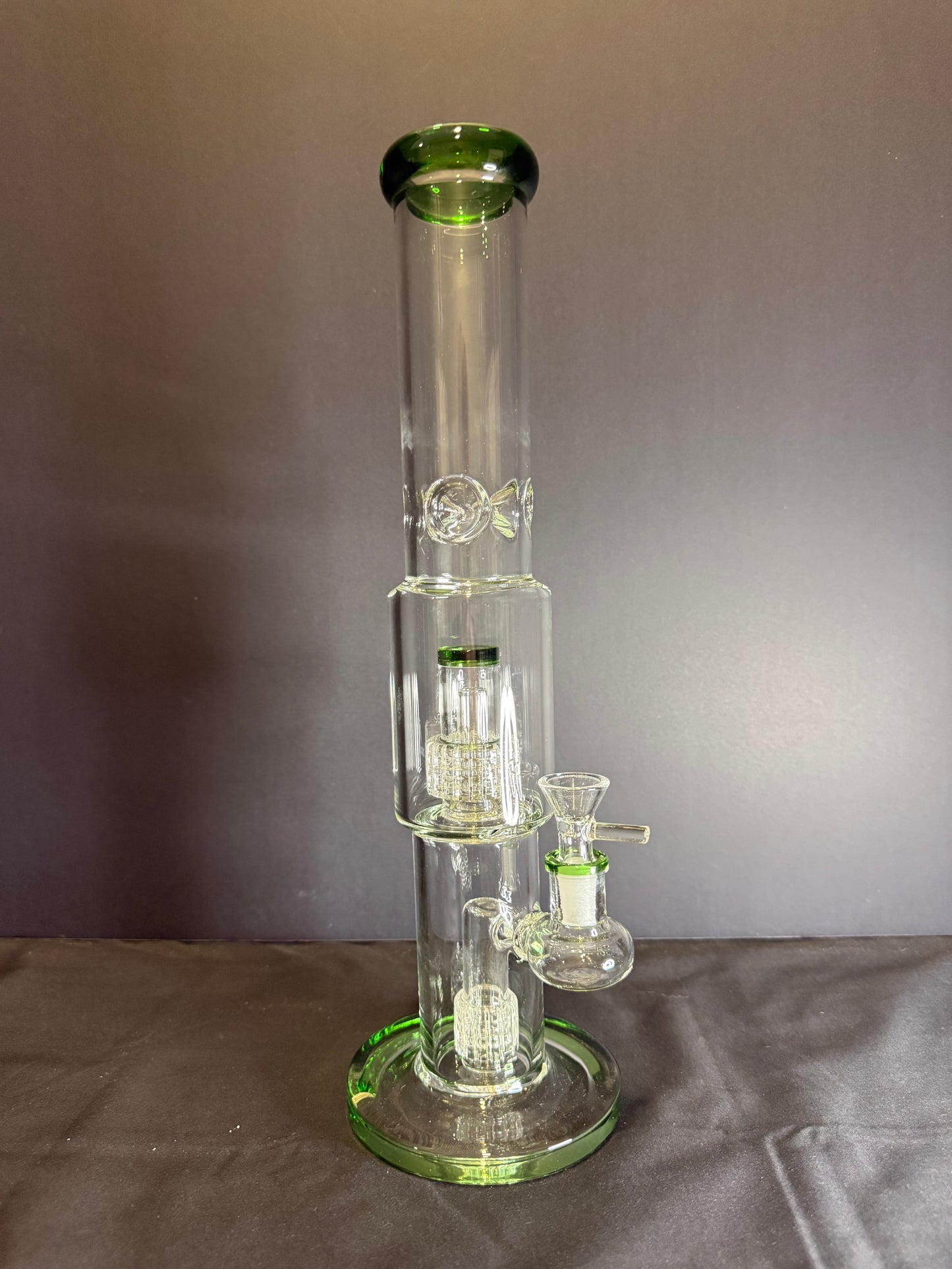 13.5" Dual Matrix Straight Tube Bong