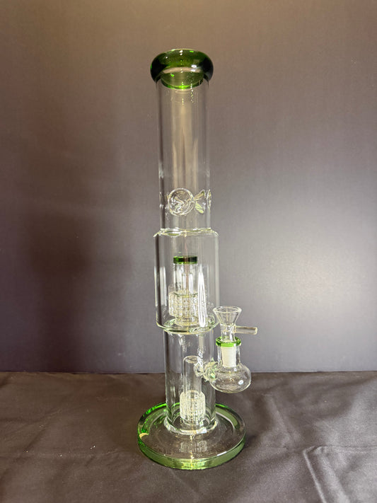13.5" Dual Matrix Straight Tube Bong