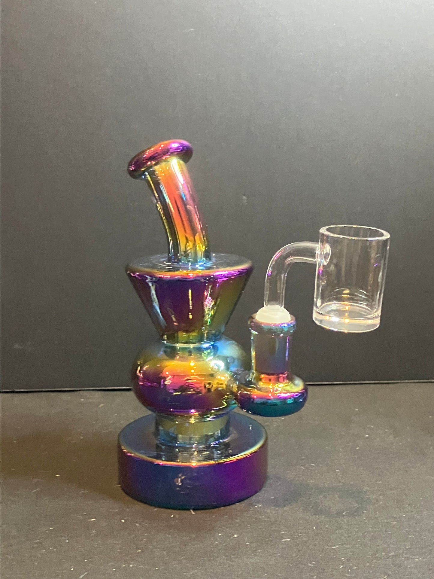 6.5” Iridescent Bent Neck Mini Rig