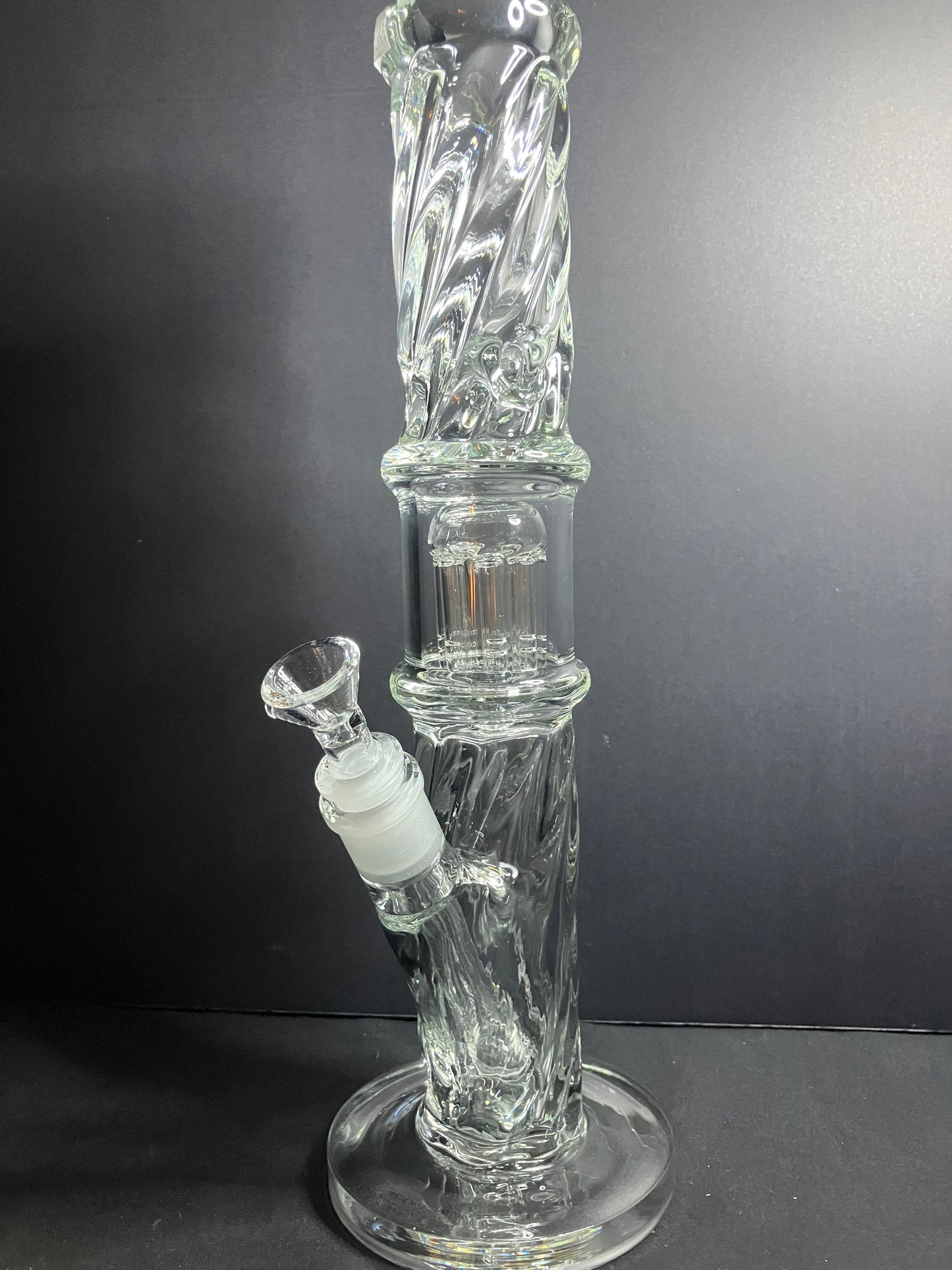 Twisted Straight Tube Bong W/ Tree Perc