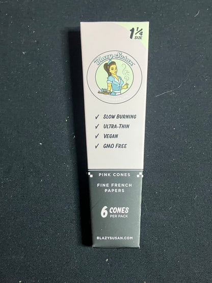 Blazy Susan | Pink 1 1/4 Pre-Rolled Cones 6 Pack| Individual Pack