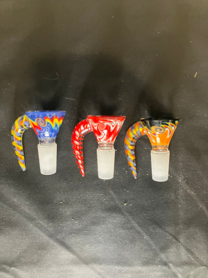 Curved Claw Bowl Piece 14mm Assorted Colors