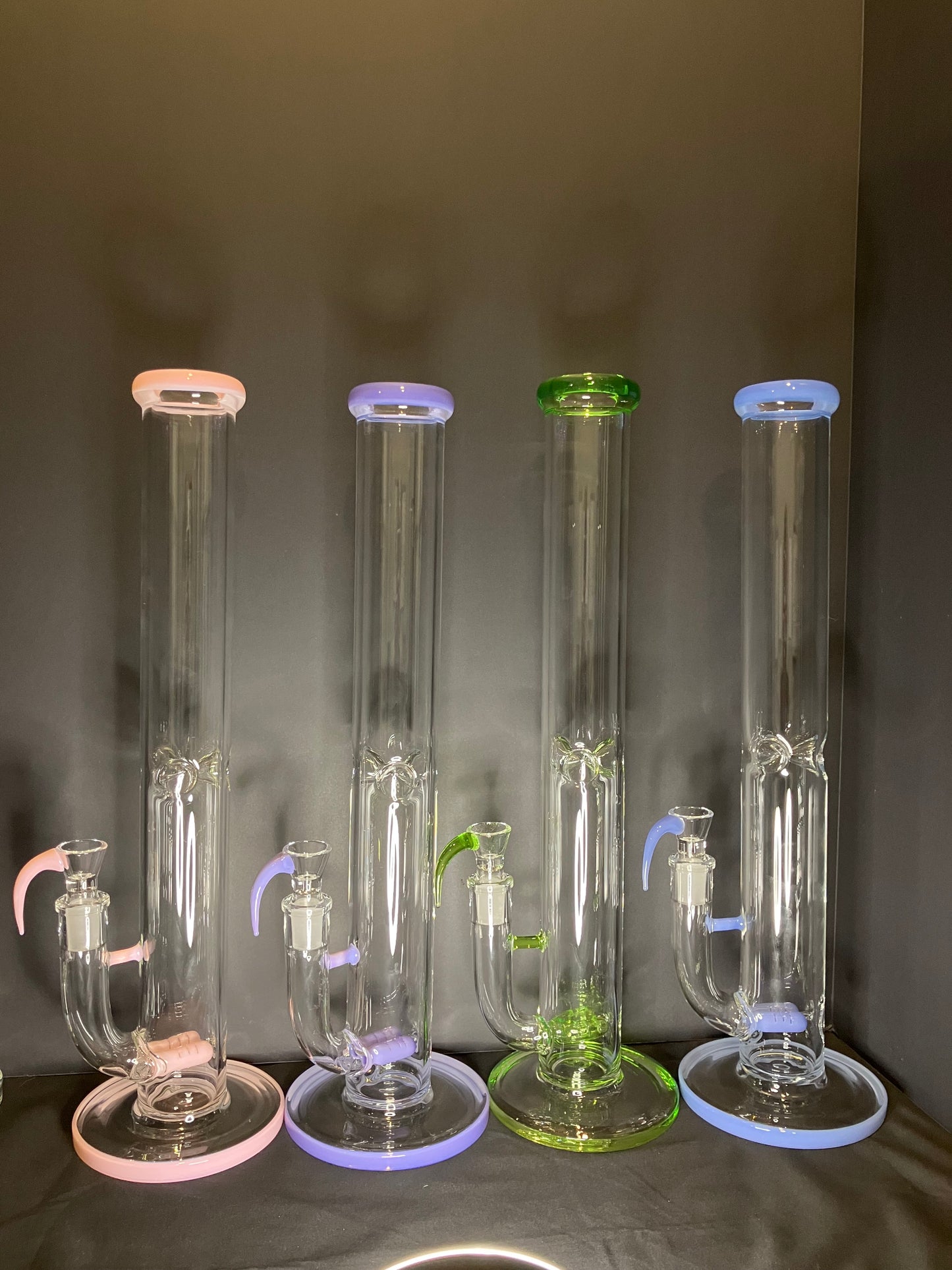 17” Dual Inline Straight Shooter Water Pipe w/Horn