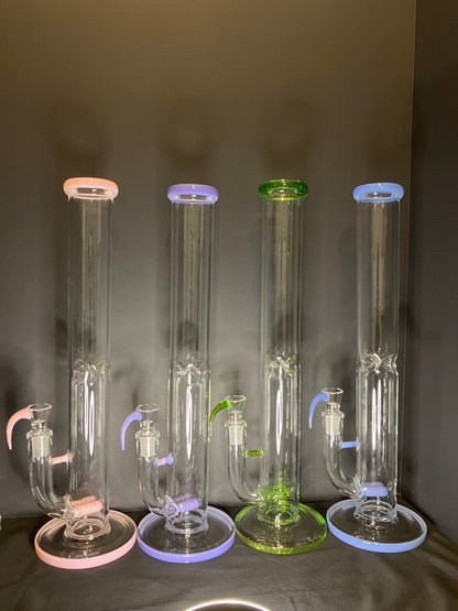 17” Dual Inline Straight Shooter Water Pipe w/Horn