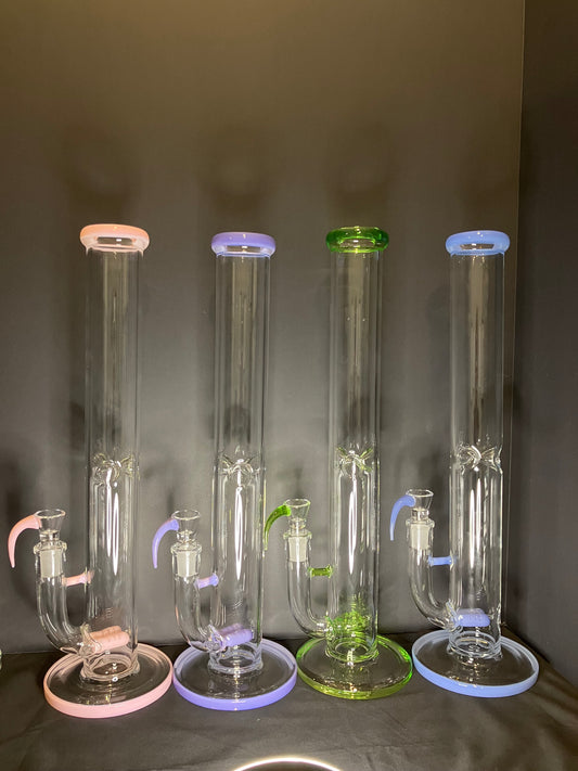 17” Dual Inline Straight Shooter Water Pipe w/Horn