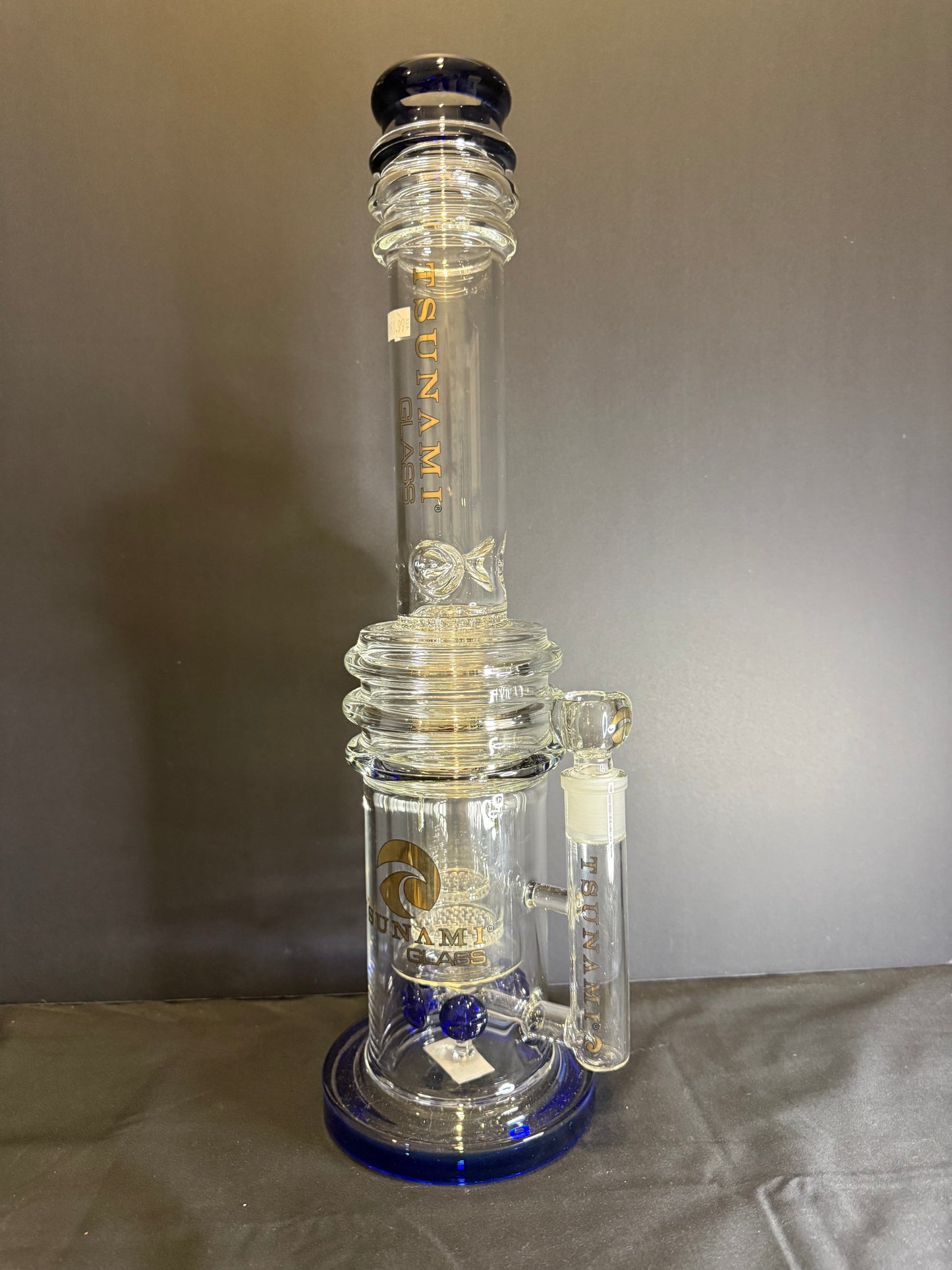 Tsunami Button Double Honeycomb Perc 16" Bong