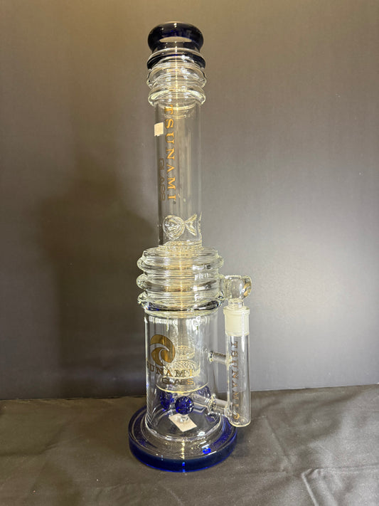 Tsunami Button Double Honeycomb Perc 16" Bong