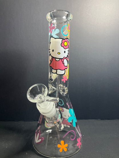 10” Colorful Kitty Graphic Beaker