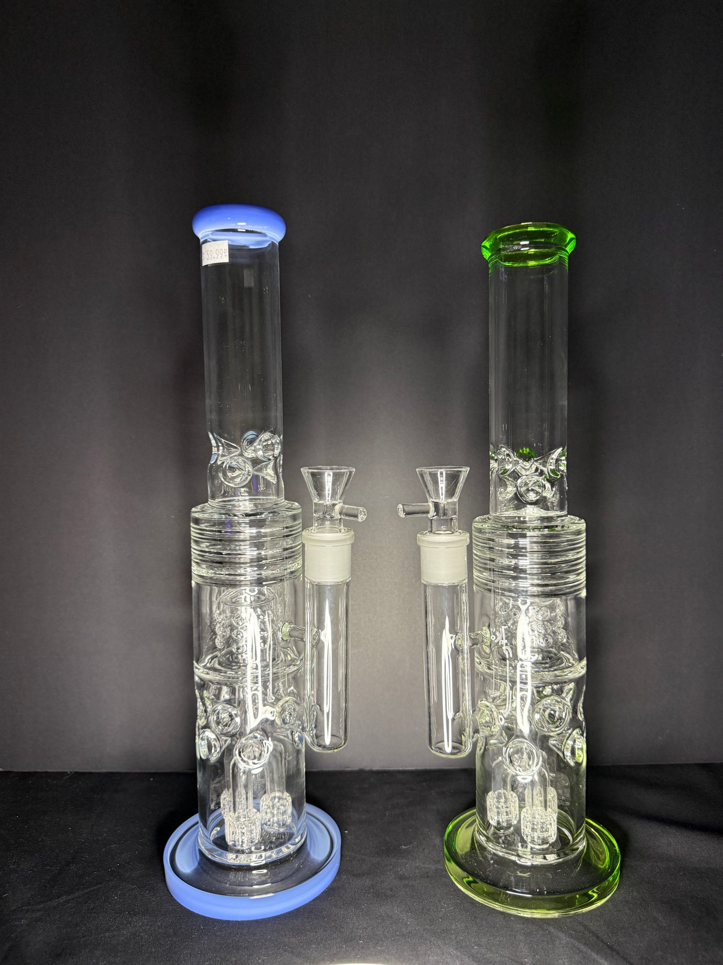 Triple Matrix Drum Straight Tube Bong