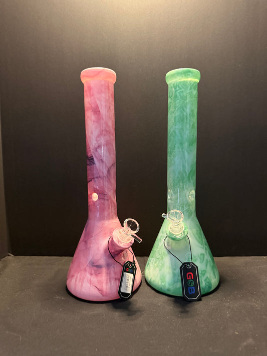 MARBLED COLOR GLASS BEAKER BONGS