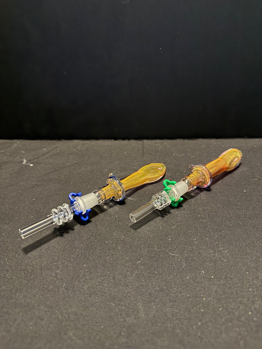 FUMED GLASS HONEY DAB STRAW