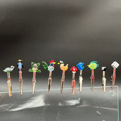 Assorted Glass Joint Roach Clip | 3"