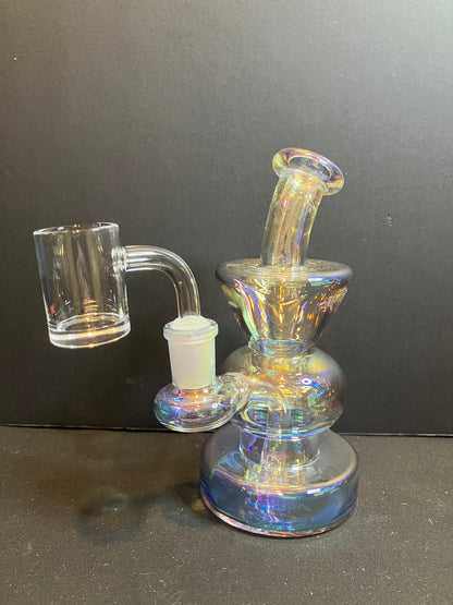 6.5” Iridescent Bent Neck Mini Rig