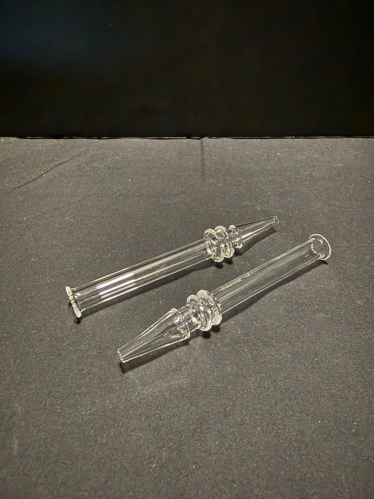 Clear Quartz One Piece Dab Straw