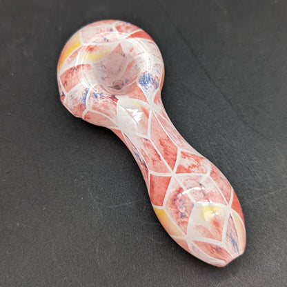 Geometric Colorful Print Glass Spoon Pipe | 3.75"