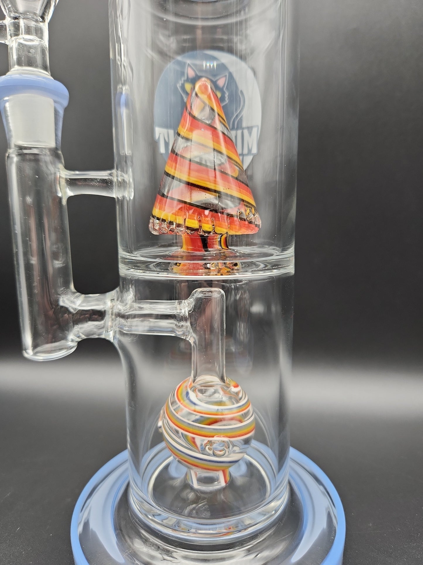 Midnight Glass 11" Double Chamber Swirled Water Pipe - Avernic Smoke Shop