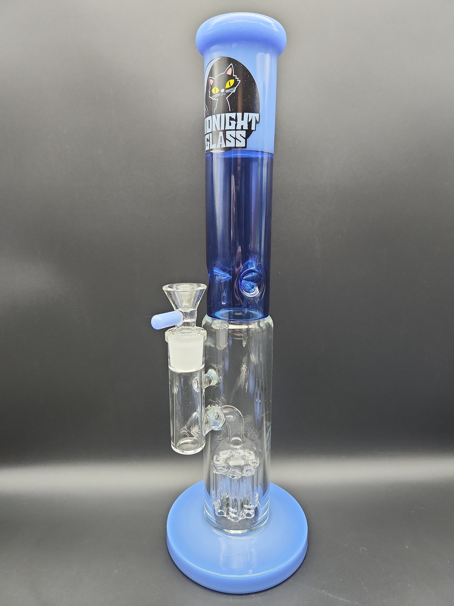 Midnight Glass 14.5" Straight Tube w/ Tree Perc - Avernic Smoke Shop