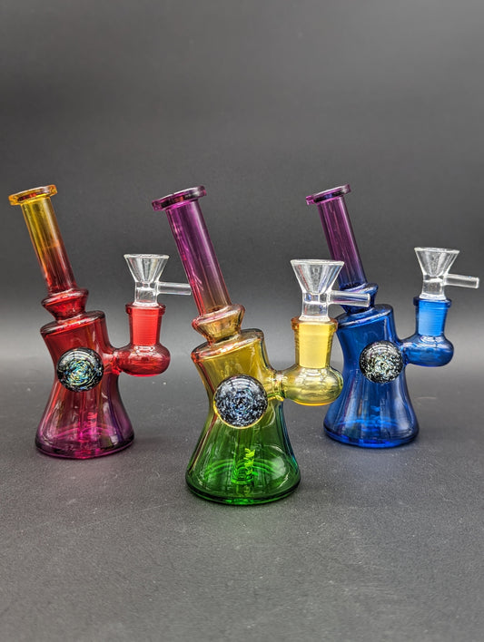 Multi Color Fade Bent Neck Mini Beaker