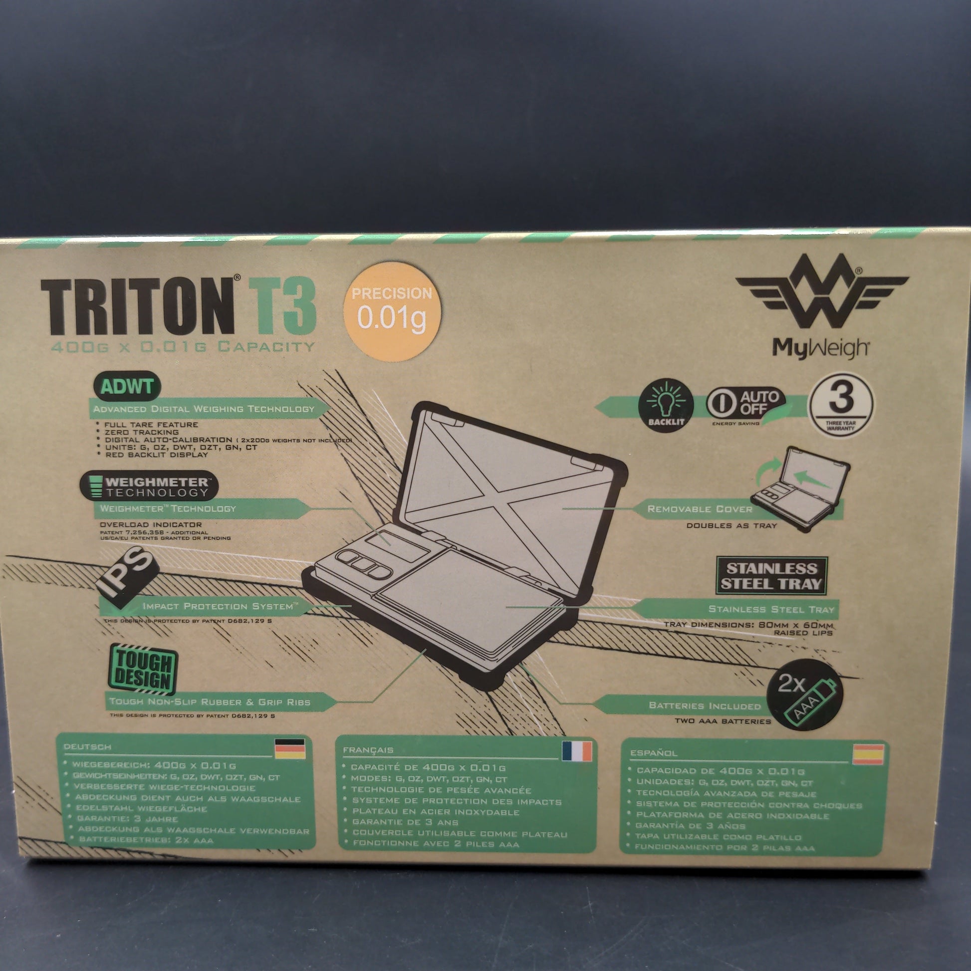 My Weigh Triton T3 Scale | 400g x 0.01g - Avernic Smoke Shop