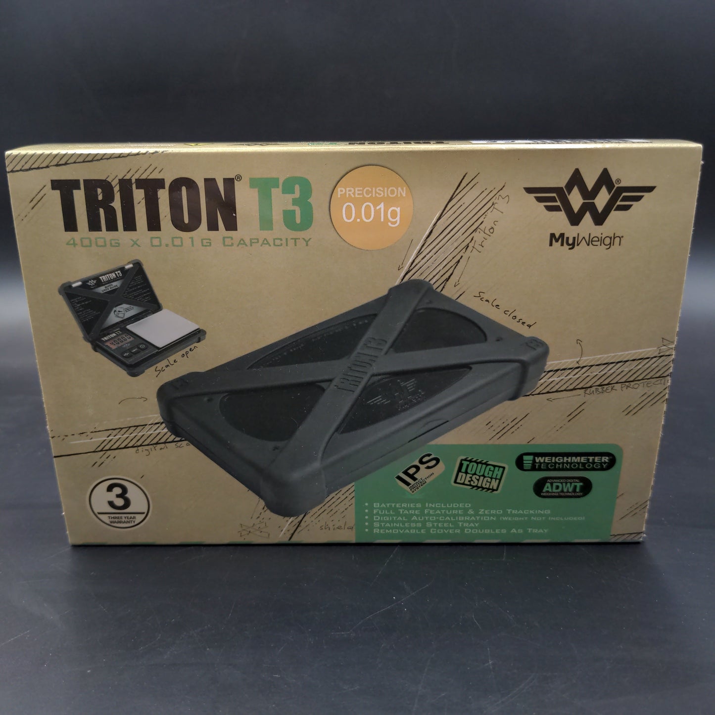 My Weigh Triton T3 Scale | 400g x 0.01g - Avernic Smoke Shop