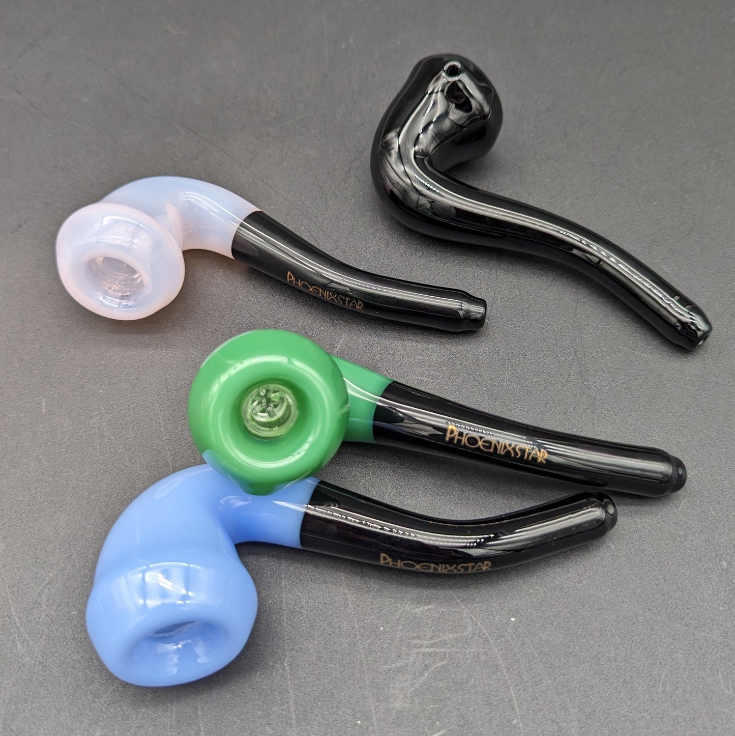 Phoenix Dual Color Glass Sherlock Pipes