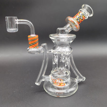 Phoenix Glass Quad Pillar Worked Recycler Dab Rig - Avernic Smoke Shop