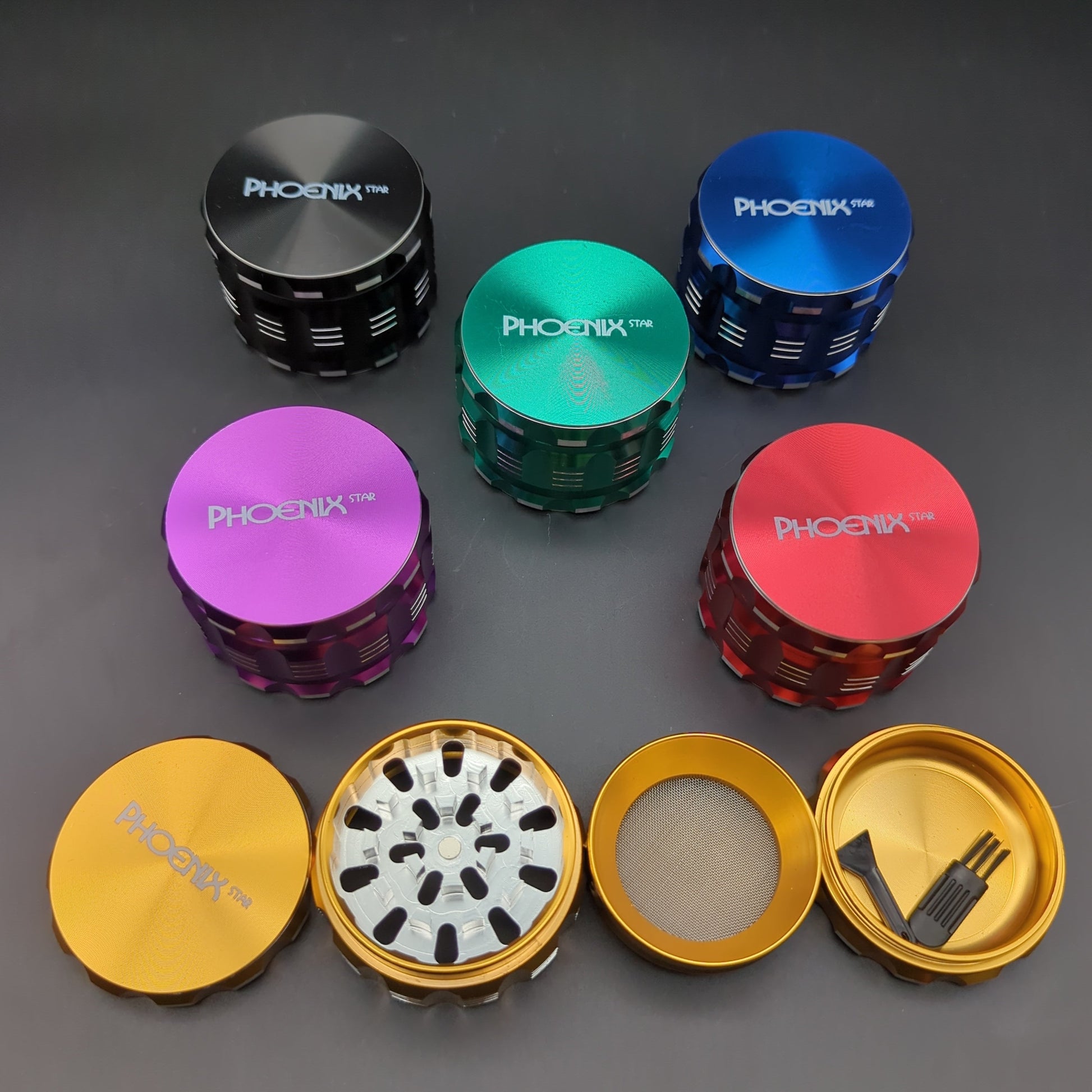 Phoenix Gripped 4 Stage Grinders - Avernic Smoke Shop