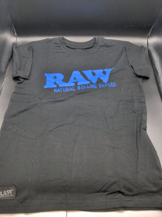 RAW T Shirt - Blue Logo - Avernic Smoke Shop