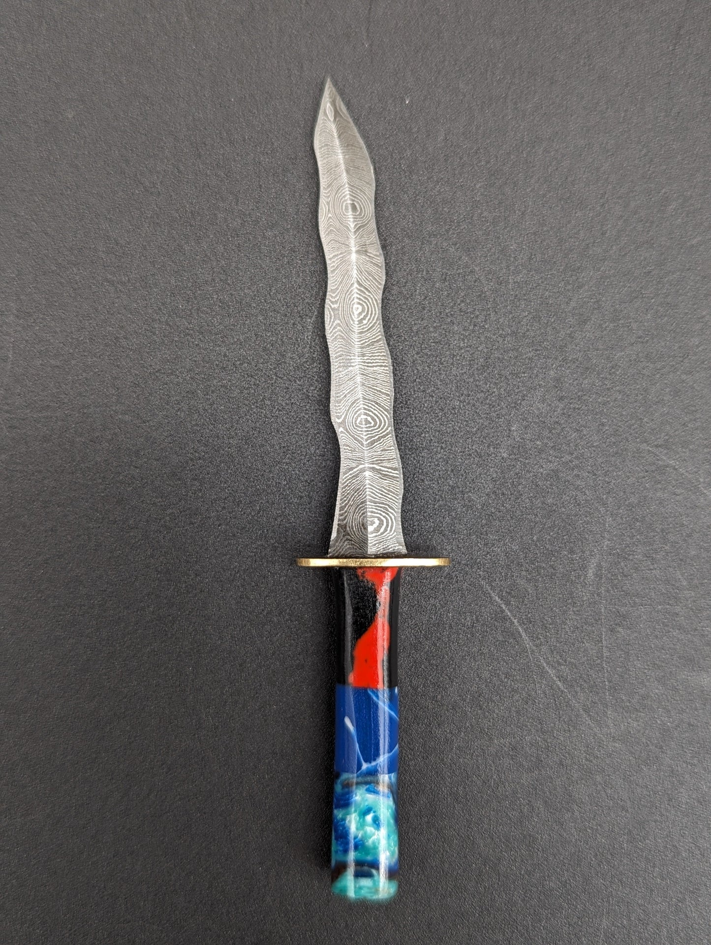 Wavy Sword Damascus Steel Dab Tool 4.25"